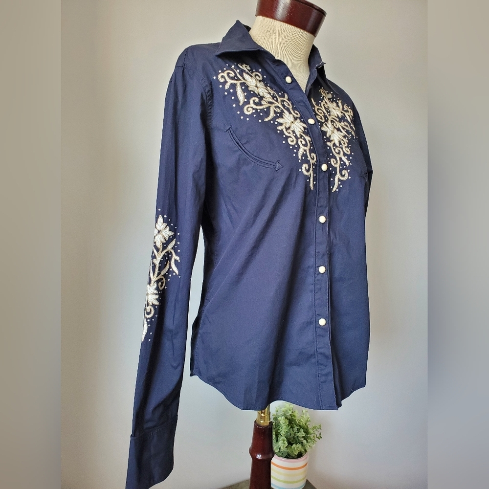 Ralph Lauren denim and supply  cowgirl/festival shirt. Size S/M - Picture 2 of 12